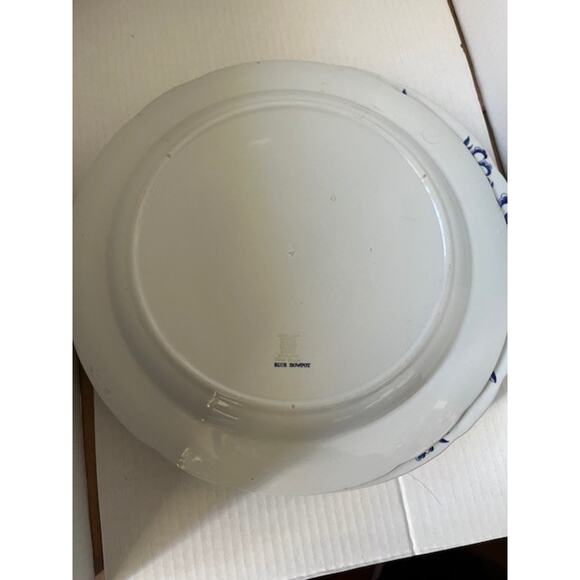 COPELAND SPODE ENGLAND NEW STONE BLUE BOWPOT PLATE 12" (4) - Picture 3 of 3